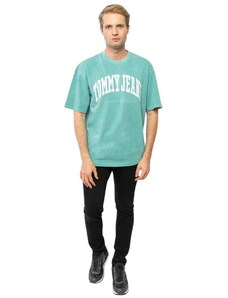 Tommy Hilfiger T-shirt męski Tommy Jeans DM0DM12856 CTE CREST zielony (S)