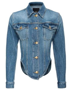 Kurtka jeansowa damska PINKO 102912 A1LP PJR niebieski (Jackets: 34)