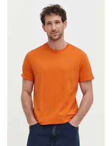G-Star Raw t-shirt bawełniany męski kolor pomarańczowy gładki