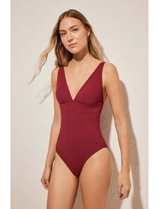women'secret jednoczęściowy strój kąpielowy PERFECT FIT 1 kolor czerwony lekko usztywniona miseczka 5527092