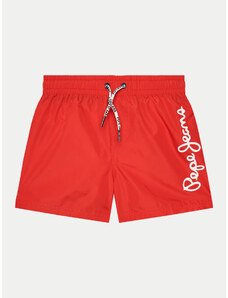 Pepe Jeans Szorty kąpielowe Logo Swimshort PBB10329 Czerwony Regular Fit