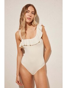 women'secret jednoczęściowy strój kąpielowy PERFECT FIT 1 kolor biały lekko usztywniona miseczka 5527101