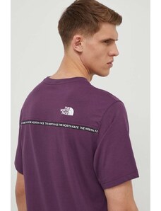 The North Face t-shirt bawełniany męski kolor fioletowy z nadrukiem NF0A87DDV6V1