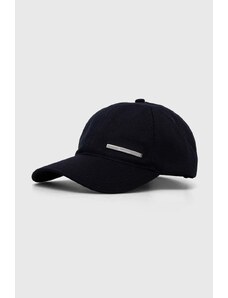 Calvin Klein czapka z daszkiem bawełniana kolor granatowy z aplikacją