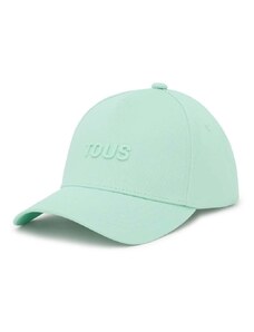Tous czapka z daszkiem bawełniana kolor turkusowy gładka 2002039939