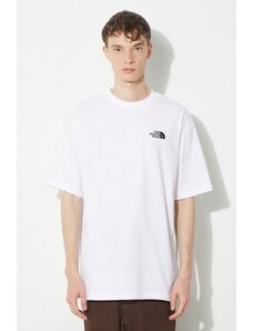 The North Face t-shirt bawełniany M S/S Essential Oversize Tee męski kolor biały z aplikacją NF0A87NRFN41