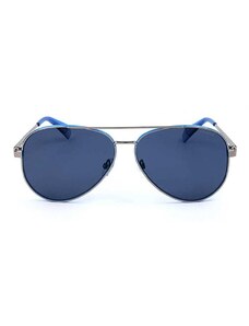 Polaroid Męskie okulary przeciwsłoneczne w kolorze srebrno-niebieskim