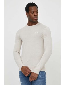 Calvin Klein sweter z domieszką jedwabiu kolor beżowy lekki K10K113159