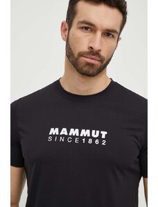 Mammut t-shirt sportowy Mammut Core kolor czarny z nadrukiem