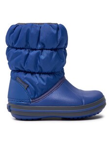 Śniegowce Crocs Winter Puff Boot Kids 14613 Cerulean Blue/Light Grey