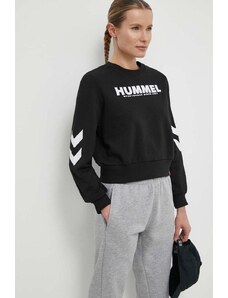 Hummel bluza bawełniana damska kolor czarny z nadrukiem