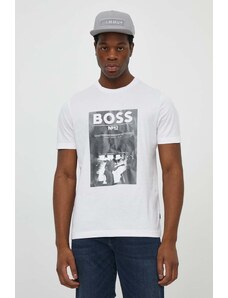Boss Orange t-shirt bawełniany męski kolor biały z aplikacją 50515829