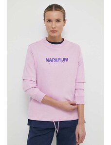 Napapijri bluza bawełniana B-Kreis damska kolor różowy z aplikacją NP0A4HNWP1J1