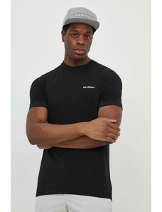 Karl Lagerfeld t-shirt męski kolor czarny gładki