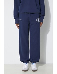 Sporty & Rich spodnie dresowe bawełniane Eden Crest Sweatpants kolor granatowy z nadrukiem SW1072NA