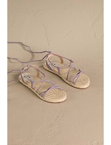 Manebi sandały zamszowe Lace-Up Sandals damskie kolor fioletowy P 7.4 Y0
