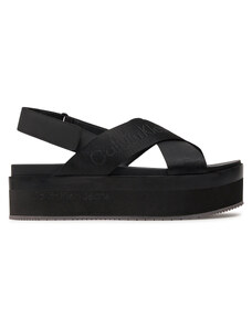 Sandały Calvin Klein Jeans Flatform Sandal Sling In Mr YW0YW01362 Triple Black 0GT