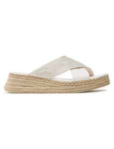 Calvin Klein Jeans Espadryle Sporty Wedge Rope Sandal Mr YW0YW01364 Biały