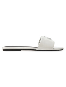 Klapki Calvin Klein Jeans Flat Sandal Slide Mg Met YW0YW01348 Bright White YBR