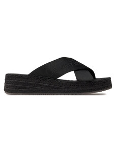 Espadryle Calvin Klein Jeans Sporty Wedge Rope Sandal Mr YW0YW01364 Triple Black 0GT