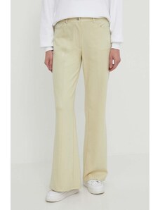 Calvin Klein Jeans spodnie damskie kolor zielony proste high waist J20J223124