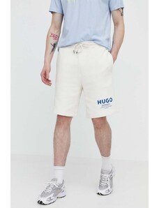 Hugo Blue szorty bawełniane kolor beżowy 50510728