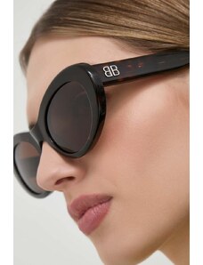 Balenciaga okulary przeciwsłoneczne damskie kolor brązowy BB0294S