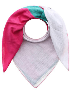 Zwillingsherz Muślinowa chusta "Colors" w kolorze różowo-białym - 200 x 100 cm