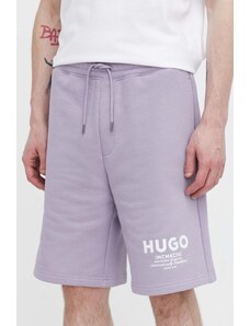 Hugo Blue szorty bawełniane kolor fioletowy 50510728
