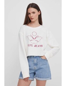 Pepe Jeans bluza bawełniana Lorelai damska kolor beżowy z nadrukiem