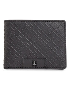 Duży Portfel Męski Tommy Hilfiger Th Monogram Mini Cc Wallet AM0AM12175 Black BDS