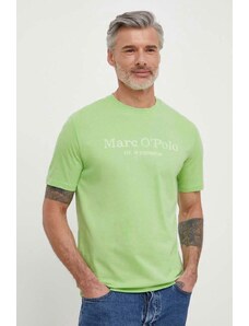 Marc O'Polo t-shirt bawełniany męski kolor zielony z nadrukiem