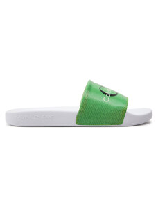 Klapki Calvin Klein Jeans Slide Lenticular Ml Wn YW0YW01403 Bright White/Icicle/Classic Green 02J