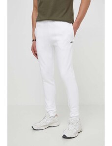 Lacoste spodnie dresowe męskie kolor biały gładkie
