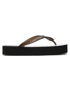 Japonki Calvin Klein Jeans Beach Sandal Flatform Monologo YW0YW01617 Black/Bright White 0GM