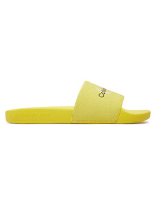Calvin Klein Jeans Klapki Slide Monogram Co YW0YW00103 Żółty