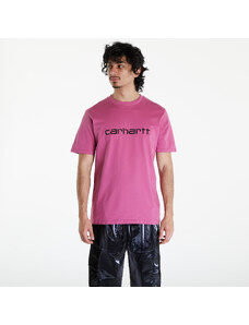 Koszulka męska Carhartt WIP Short Sleeve Script T-Shirt UNISEX Magenta/ Black