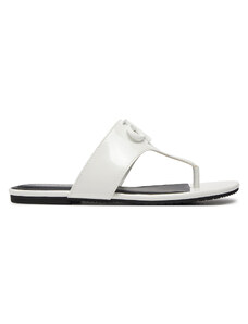 Calvin Klein Jeans Japonki Flat Sandal Slide Toepost Mg Met YW0YW01342 Biały