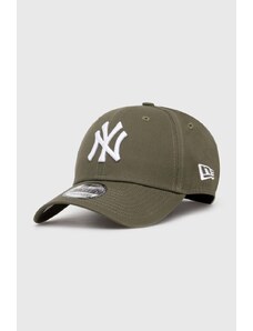 New Era czapka z daszkiem bawełniana 9Forty New York Yankees kolor zielony z aplikacją 60435138