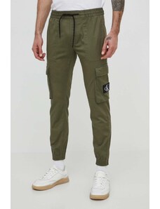 Calvin Klein Jeans spodnie męskie kolor zielony w fasonie cargo