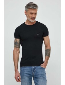Armani Exchange t-shirt 2-pack męski kolor czarny gładki 956005 CC282 NOS