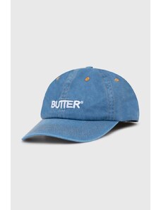 Butter Goods czapka z daszkiem bawełniana Rounded Logo 6 Panel Cap kolor niebieski z aplikacją BGQ1247002