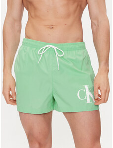Calvin Klein Swimwear Szorty kąpielowe KM0KM00967 Zielony Regular Fit