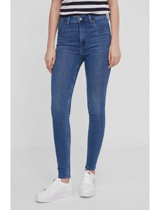Abercrombie & Fitch jeansy damskie kolor granatowy