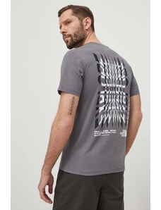 The North Face t-shirt bawełniany męski kolor szary z nadrukiem NF0A87ED0UZ1