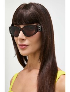 Balenciaga okulary przeciwsłoneczne damskie kolor brązowy BB0324SK