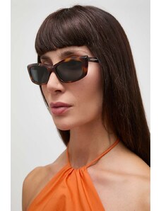 Saint Laurent okulary przeciwsłoneczne damskie kolor brązowy SL 658