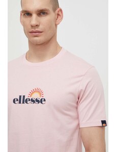 Ellesse t-shirt bawełniany Trea T-Shirt męski kolor różowy z nadrukiem SHV20126