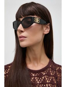 Balenciaga okulary przeciwsłoneczne damskie kolor czarny BB0324SK
