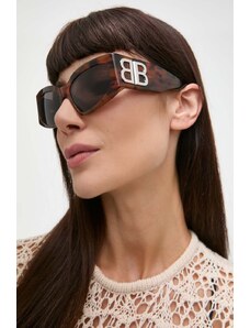 Balenciaga okulary przeciwsłoneczne damskie kolor brązowy BB0321S